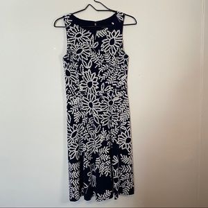 ✨tommy hilfiger black and white floral dot dress✨